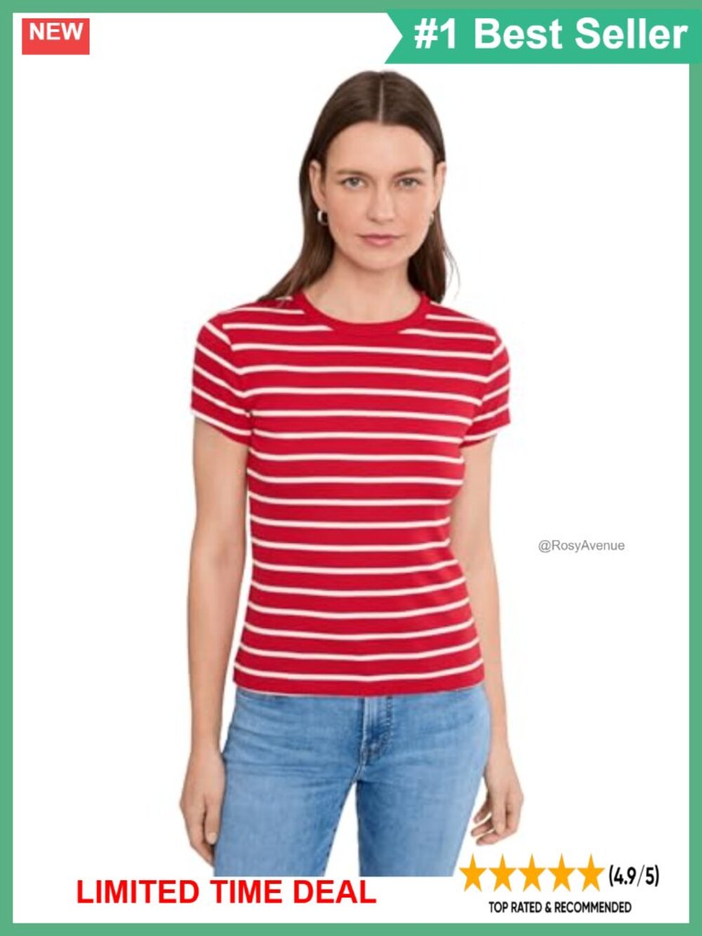 Madewell Crew Neck 90s Tee Striped Fitted T-Shirt
